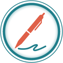 A graphic icon of a pen with a line drawn.